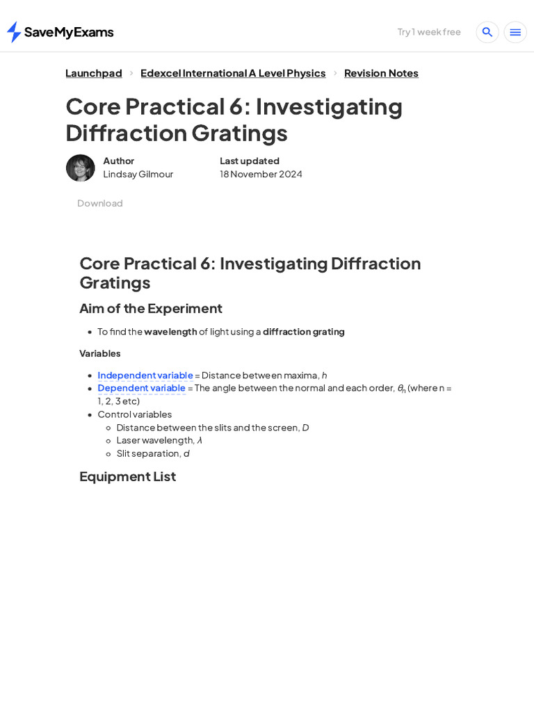 Investigating Diffraction Gratings | PDF | Diffraction | Wavelength