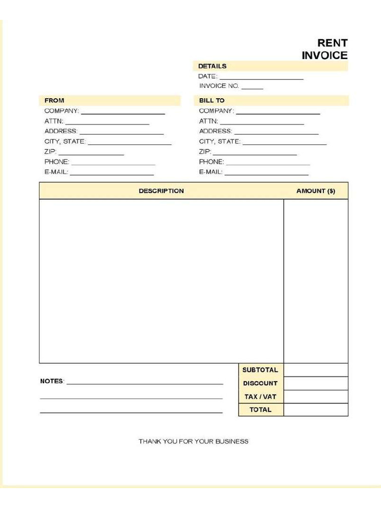 Rent Invoice | PDF