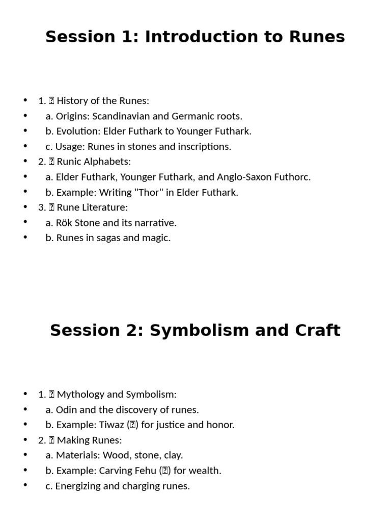 Runes_Workshop_Sessions_Formatted | PDF