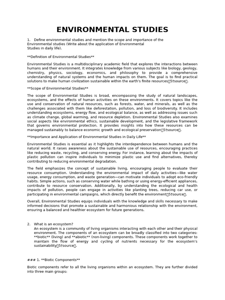 Understanding Environmental Studies | PDF | Wind Power | Ecosystem
