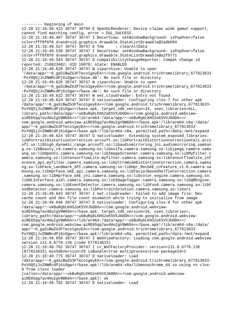Logcat 1735400809274 | PDF | Java (Programming Language) | System Software
