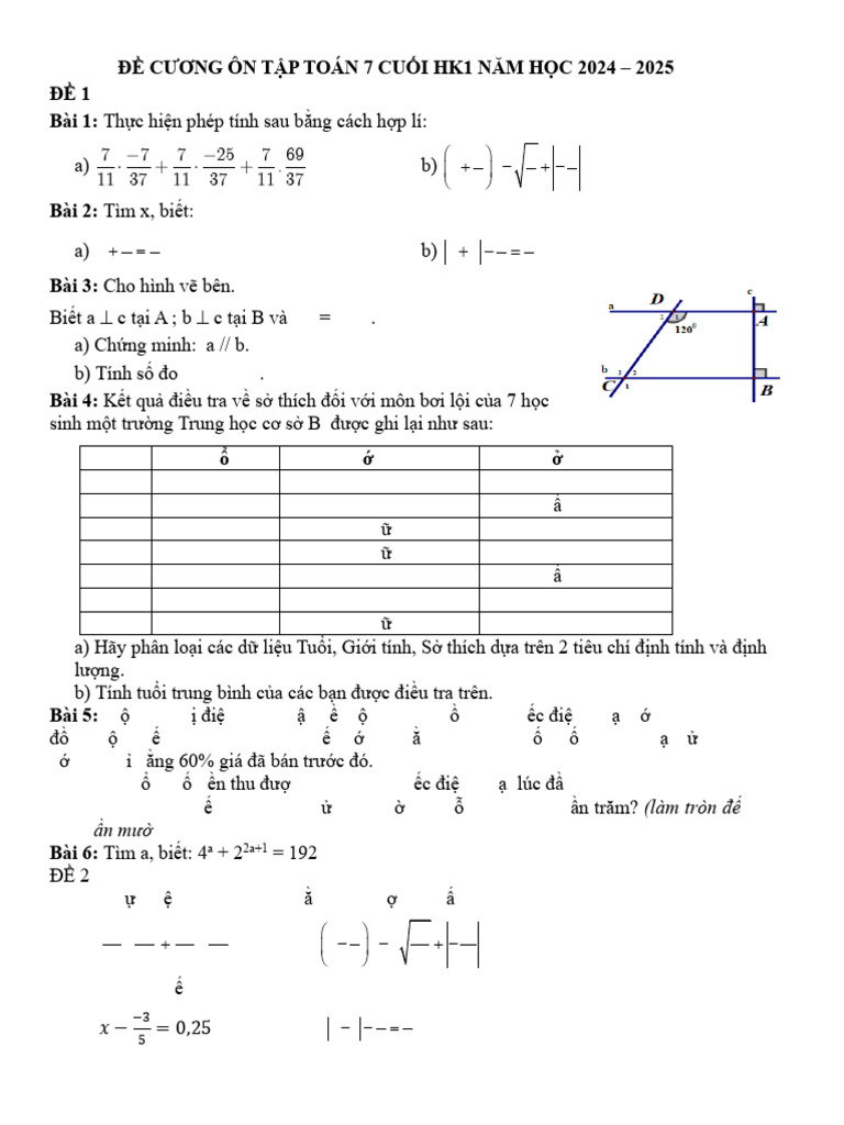 TC7.ÔN TẬP CUỐI KÌ 1 | PDF