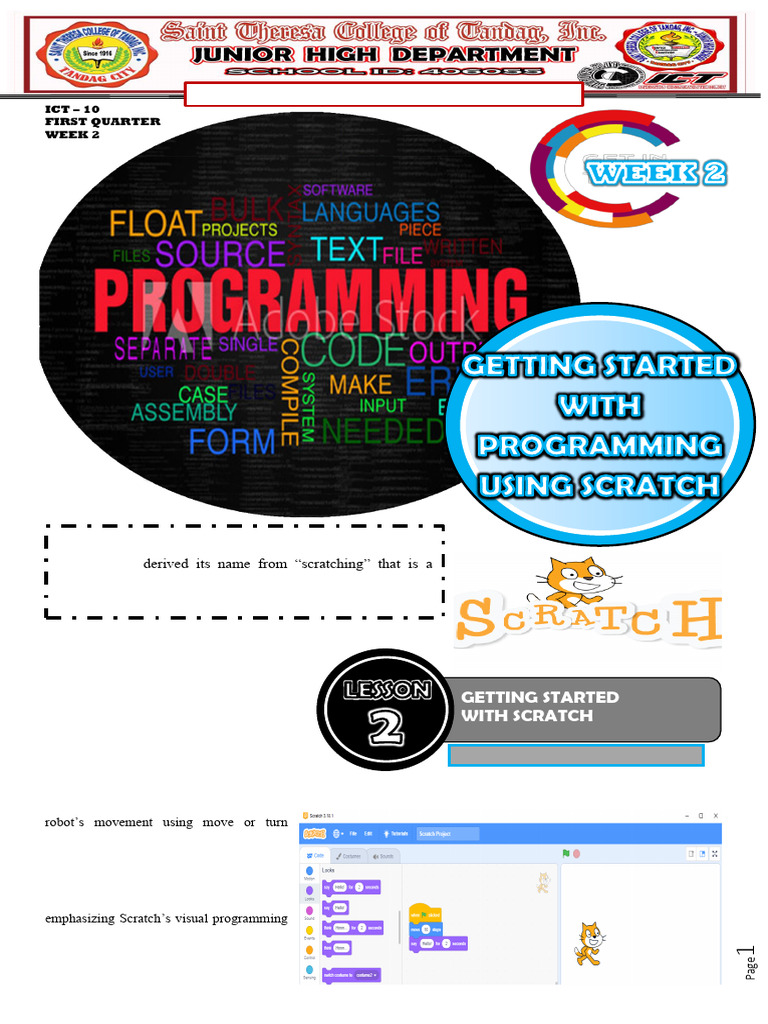 ICT 10 1st Quarter Week 2 GETTING STARTED WITH SCRATCH | PDF | Scratch ...