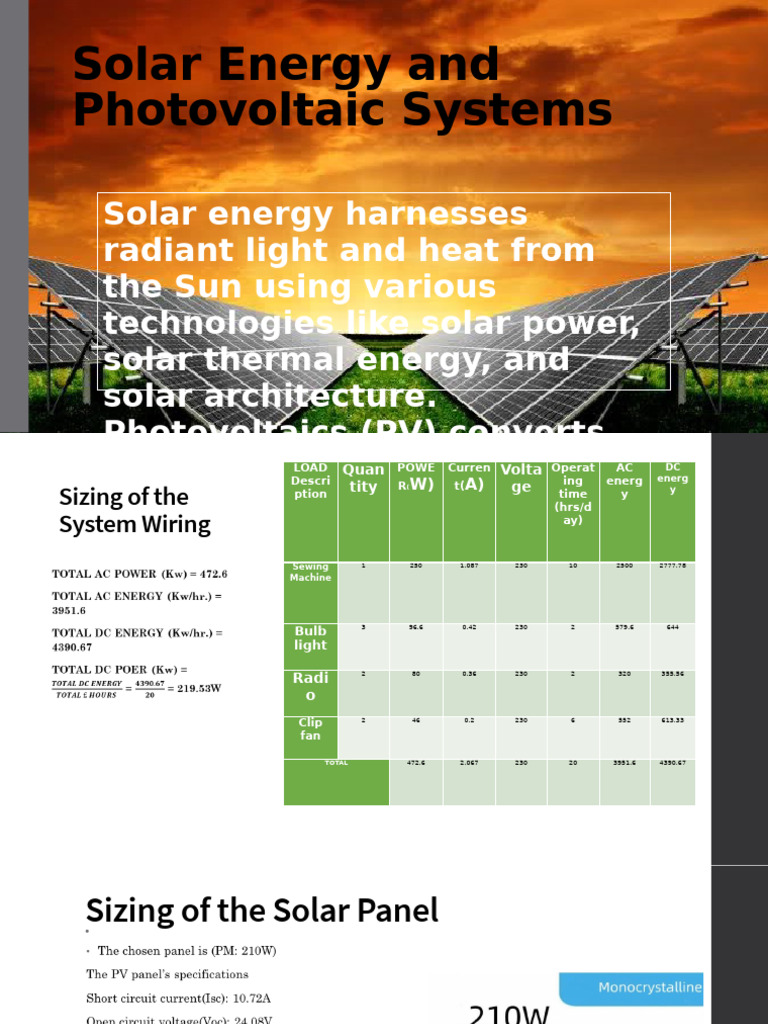 Solar Energy and Photovoltaic Systems | PDF | Photovoltaics ...