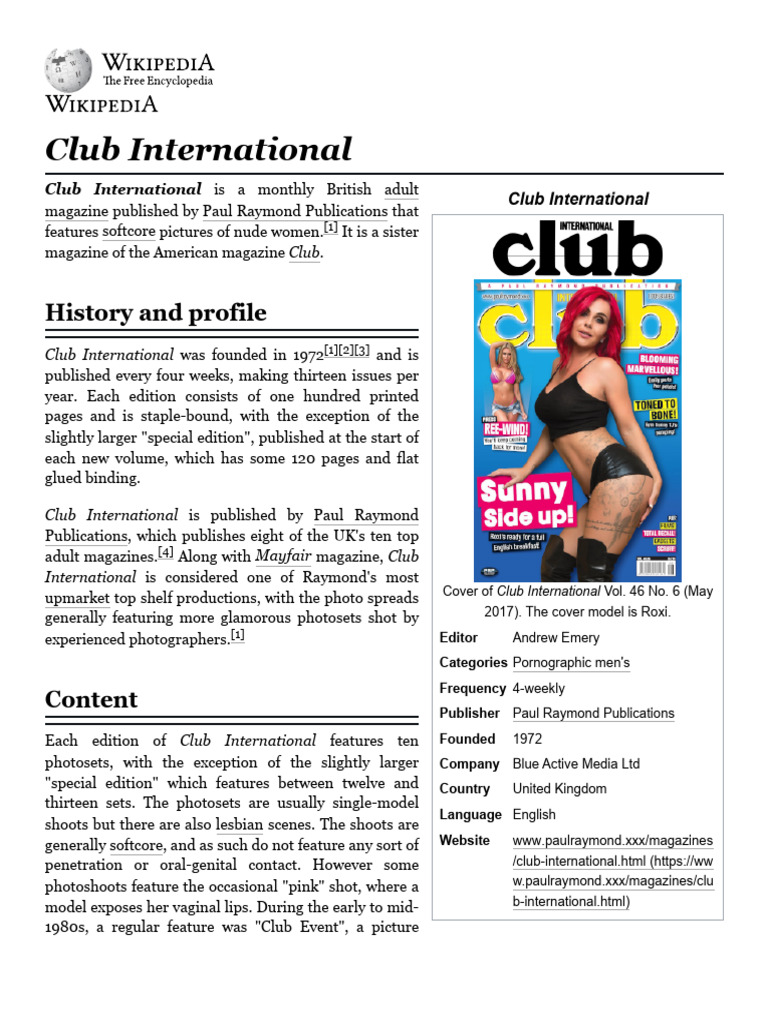 Club International Magazine Overview | PDF | Erotica | Magazines