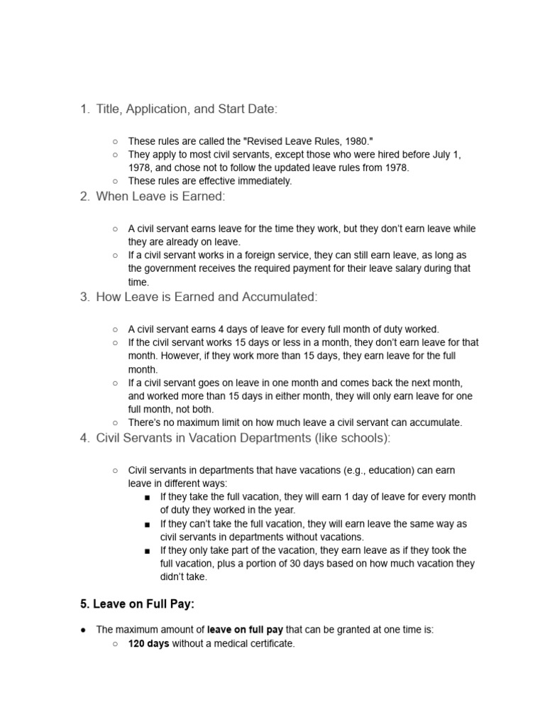 Revised Leave Rules for Civil Servants | PDF | Retirement | Pension