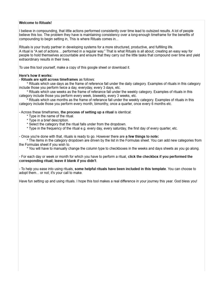 Rituals Template 2 | PDF | Social Psychology