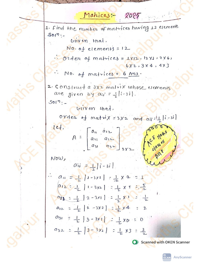 Matrices 2025 Pdf