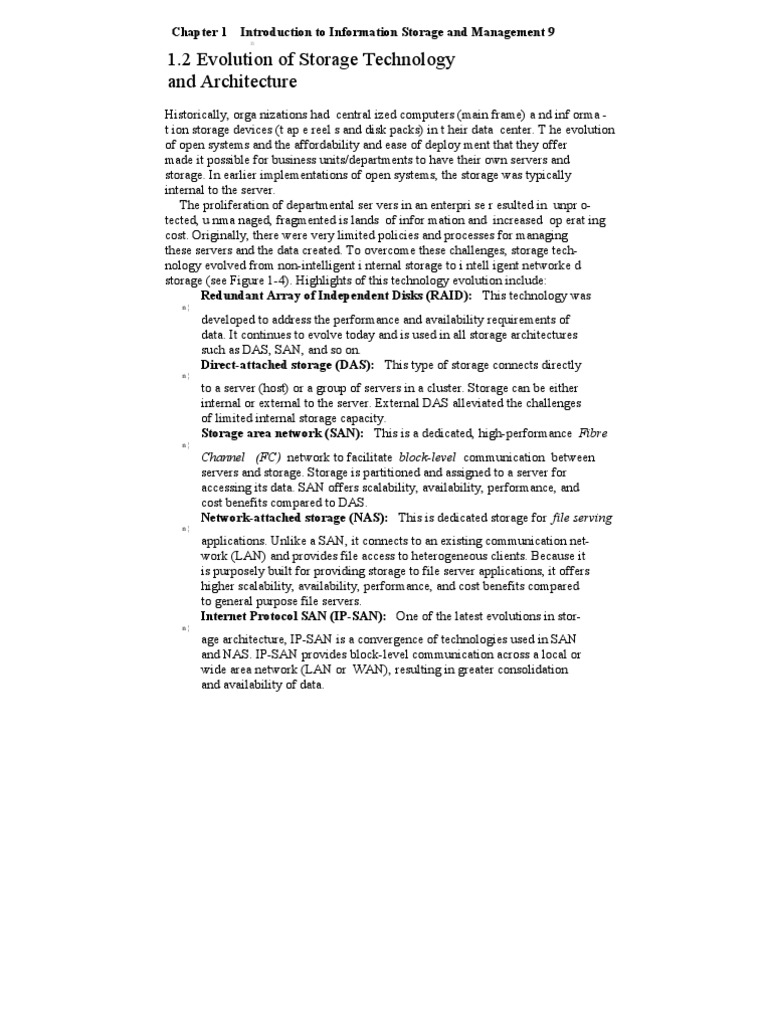 Information Storage Management Excerpt | PDF | Data Center | Computer ...