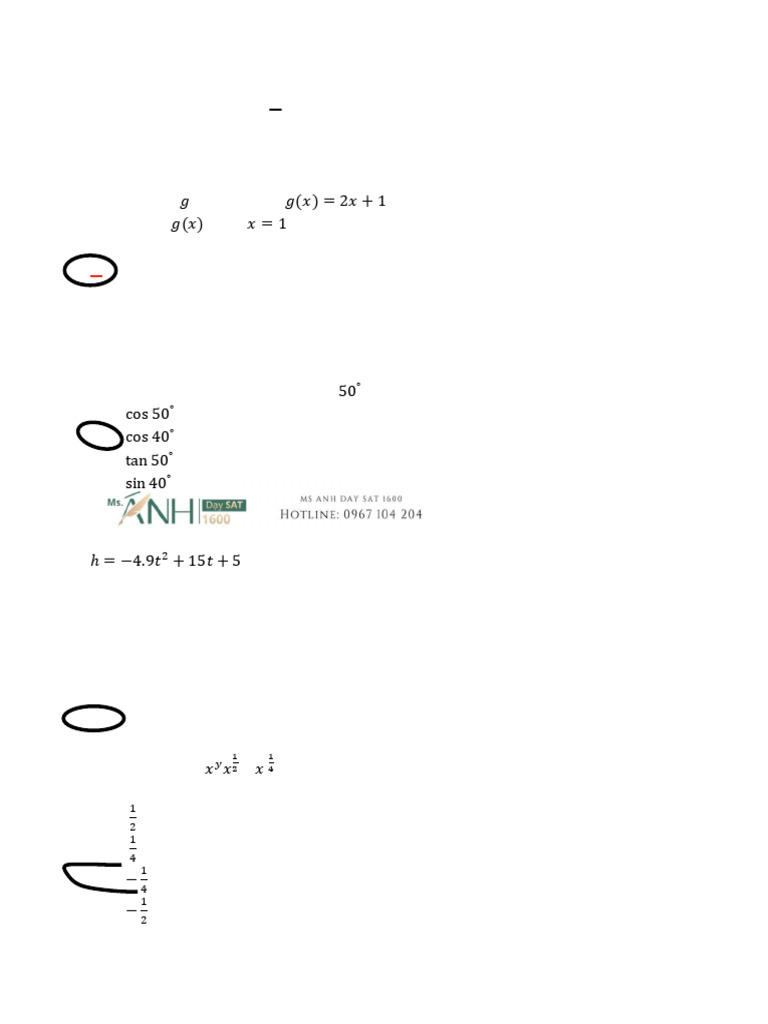 MADS 1600 SC Test 136: Math Problems | PDF | Circle | Function ...