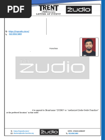 Franchise-Approval-letter of Intent to Mr. Bhavesh Shantilal Dhadiwal