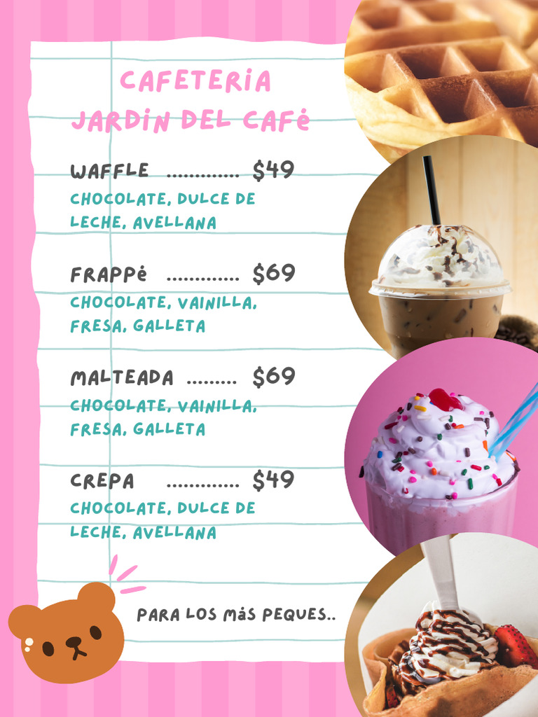 Menú Cafetería Moderno Rosa - 20241118 - 214307 - 0000 | PDF