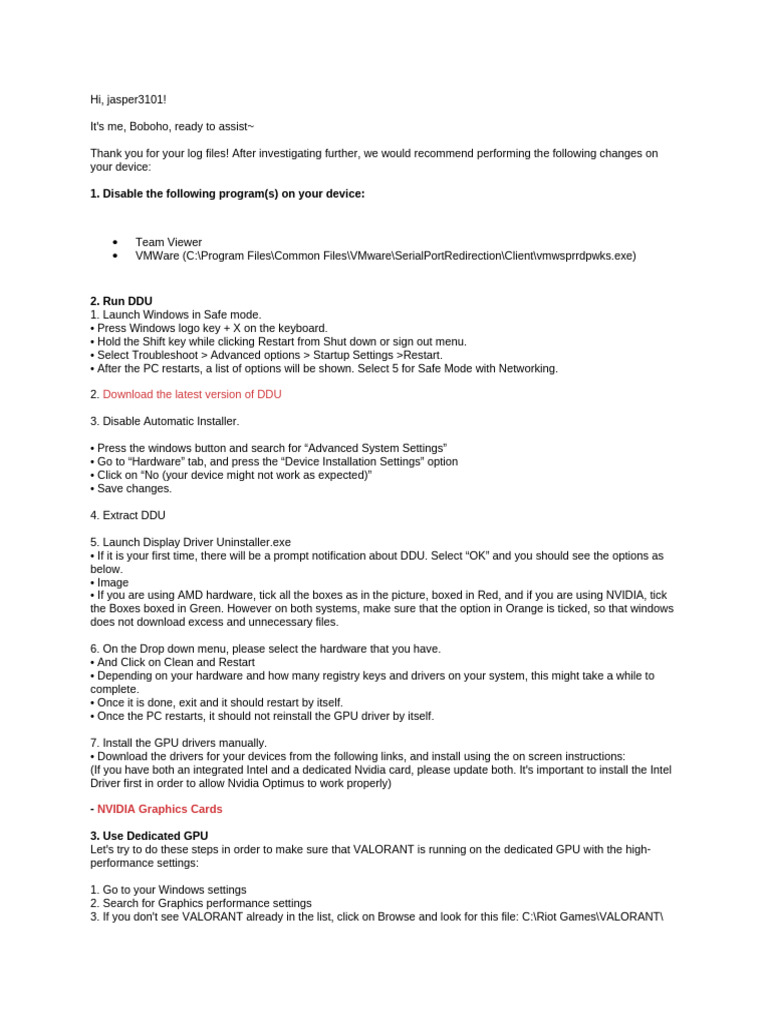 VALORANT GPU Troubleshooting Guide | PDF | Graphics Processing Unit ...