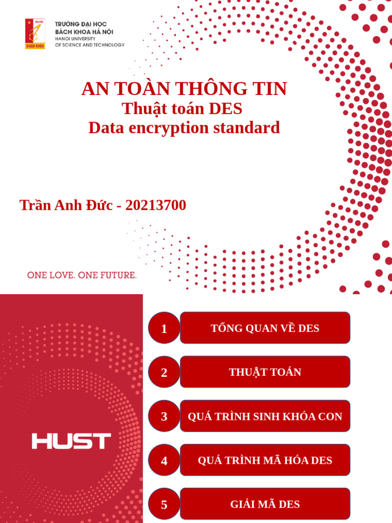 An Toàn Thông Tin: Thuật toán DES Data encryption standard | PDF