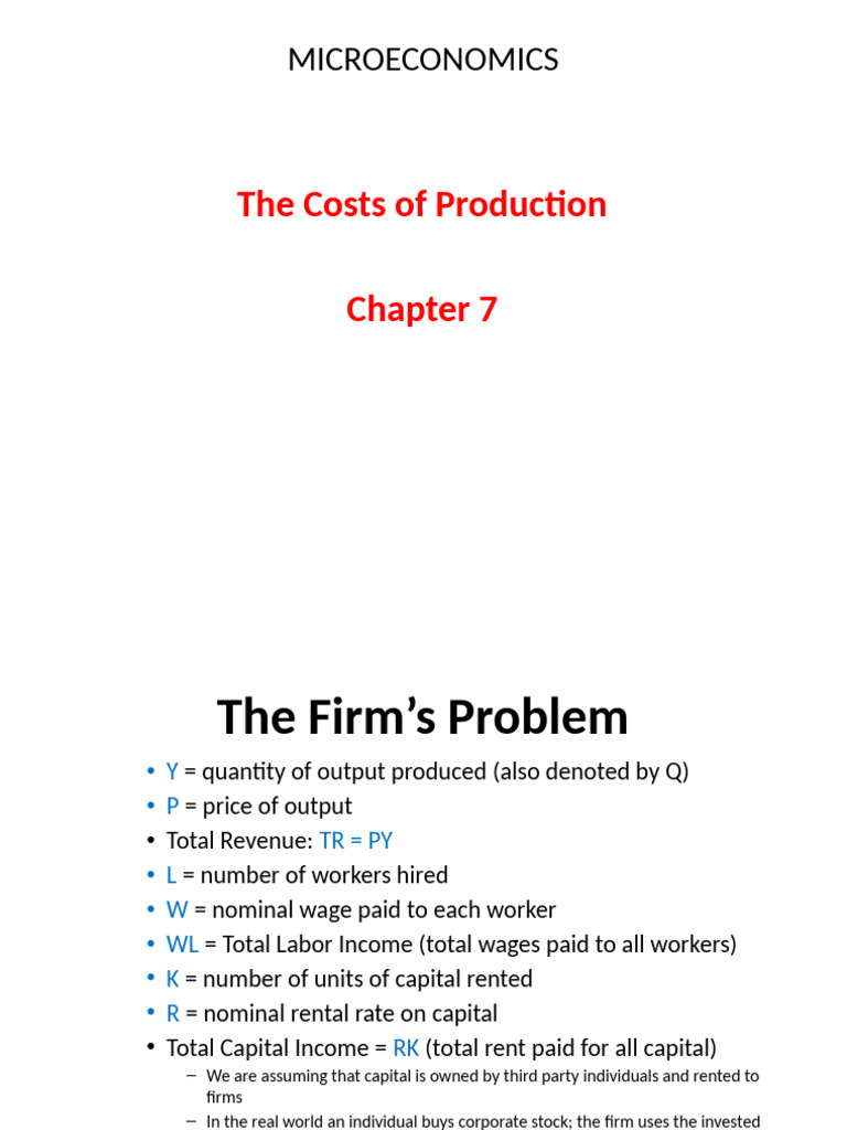 Eco2211 Microeconomics Chapter 7 Slides | PDF | Marginal Cost | Average ...