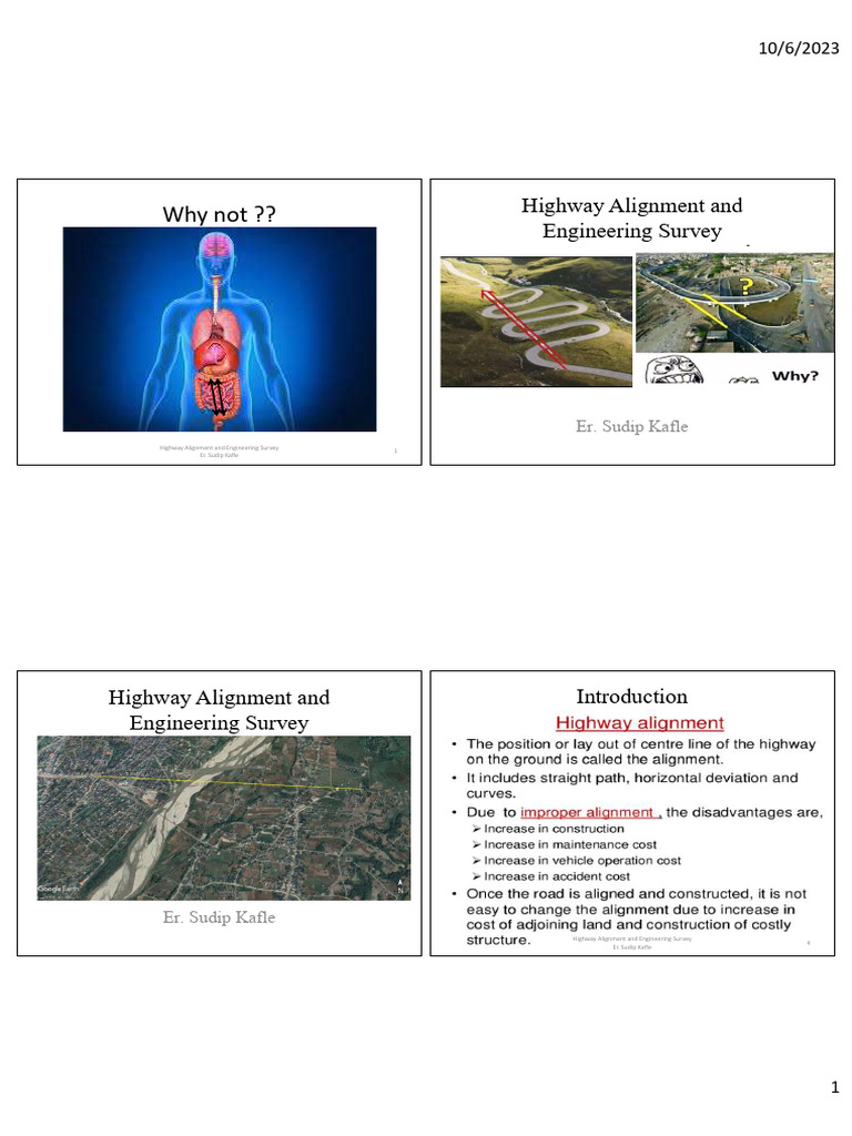 Chapter 2 Highway Alignment and Engineering Survey | PDF | Road