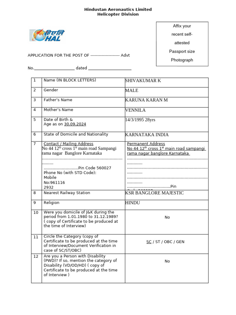 Application Format - 1727330661 | PDF | Aviation