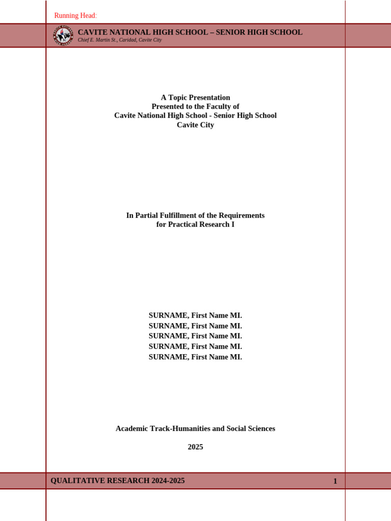 Example - Topic Presentation Template | PDF