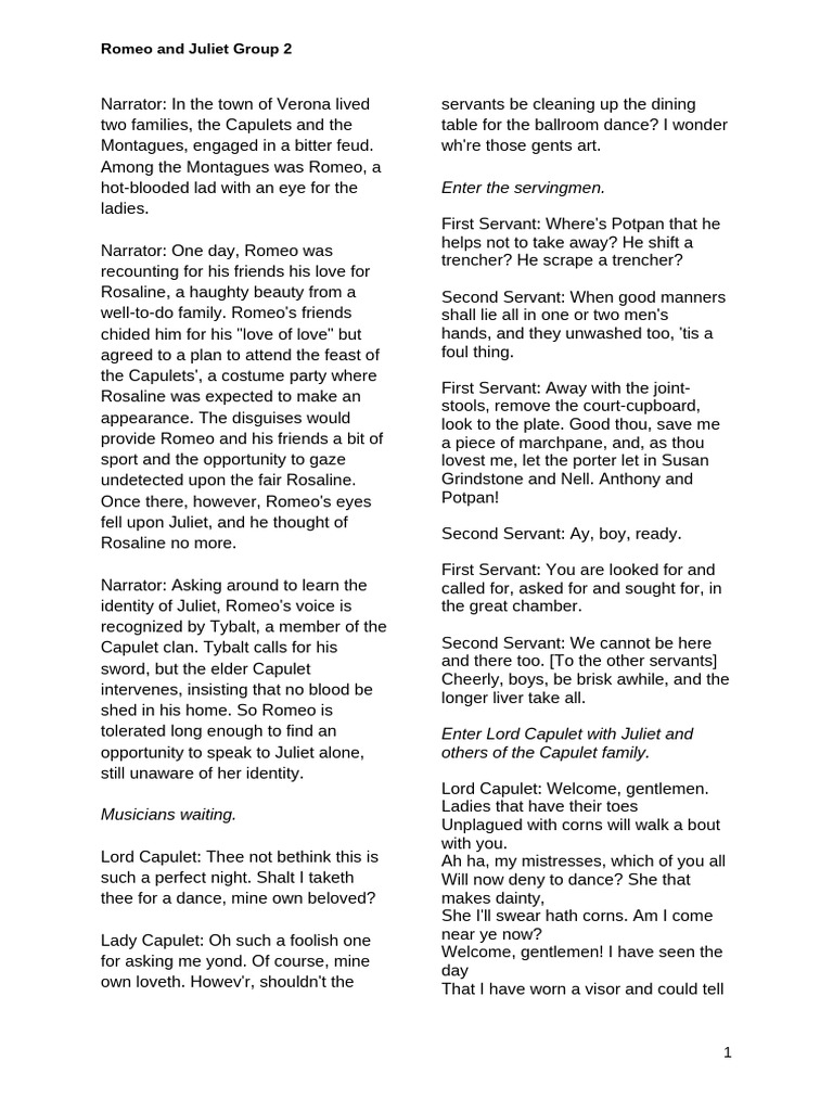 Romeo and Juliet: A Verona Encounter | PDF | Characters In Romeo And ...