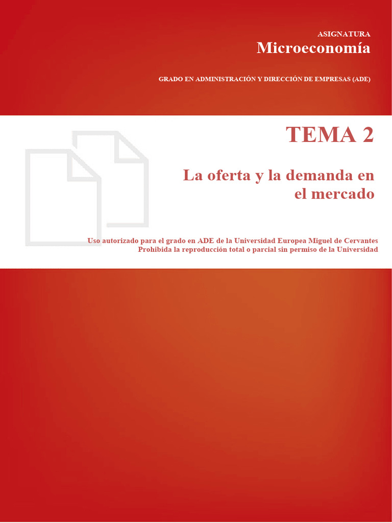 Tema 2. La Oferta y La Demanda en El Mercado | PDF | Oferta (economía ...