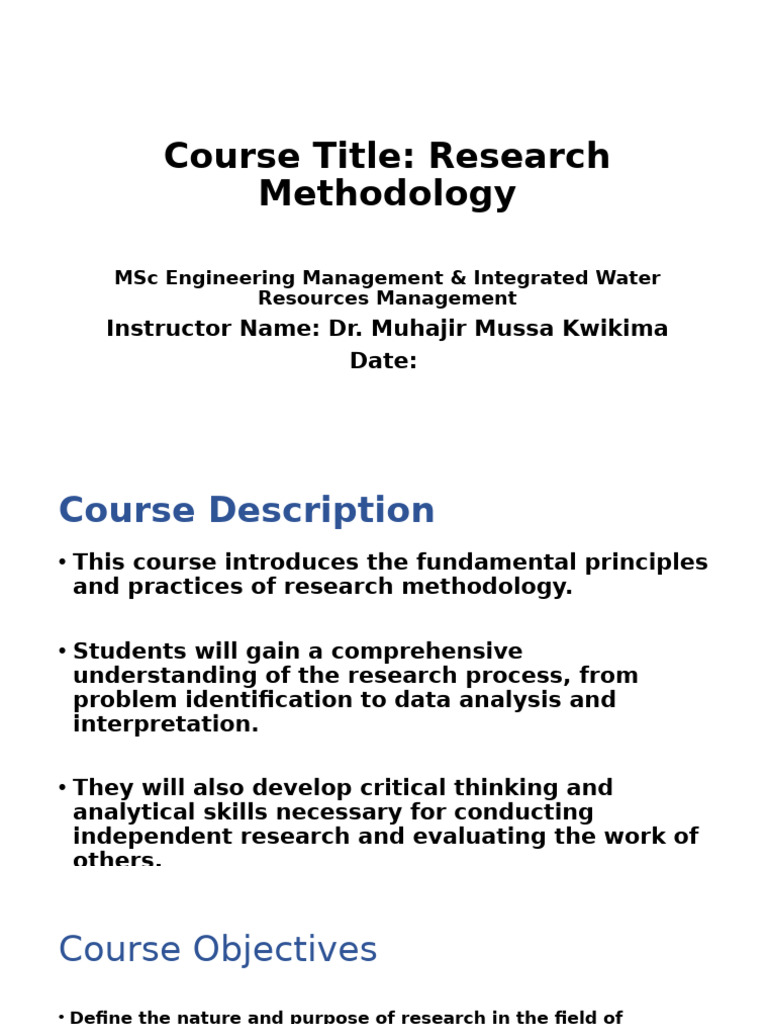 Research Methodology in Engineering Management | PDF | Methodology ...