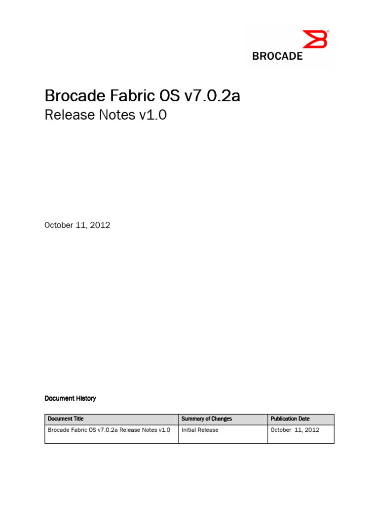 Brocade Fabric OS v7.0.2a Release Notes | PDF | Computer Network ...