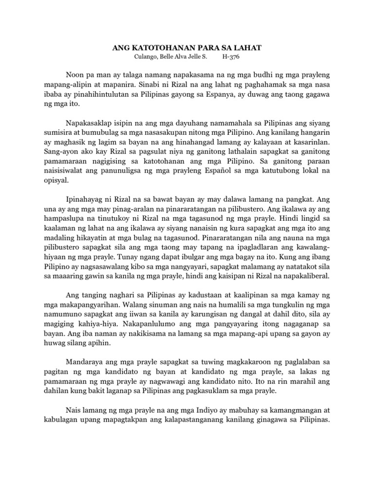 Ang Katotohanan para Sa Lahat | PDF