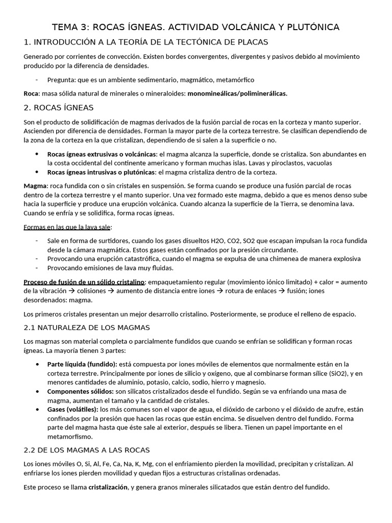 Rocas Ígneas: Formación y Texturas | PDF | Roca ígnea | Magma