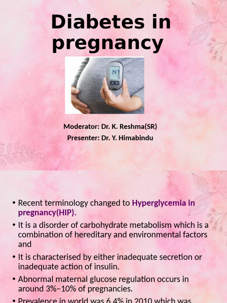 Diabetes in pregnancy ppt | PDF | Gestational Diabetes | Diabetes