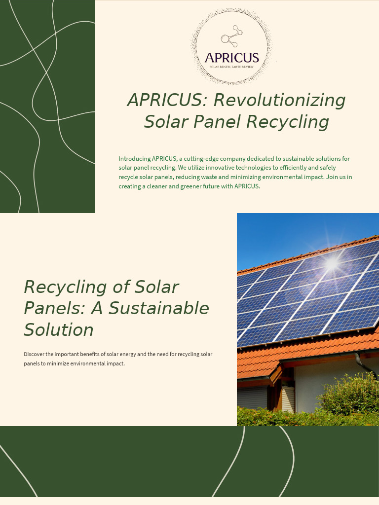 Solar Panel Recycling Solutions by APRICUS | PDF | Photovoltaics ...