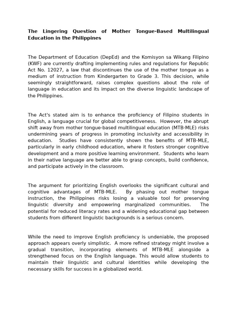 EDITORIAL | PDF | Multilingualism | First Language