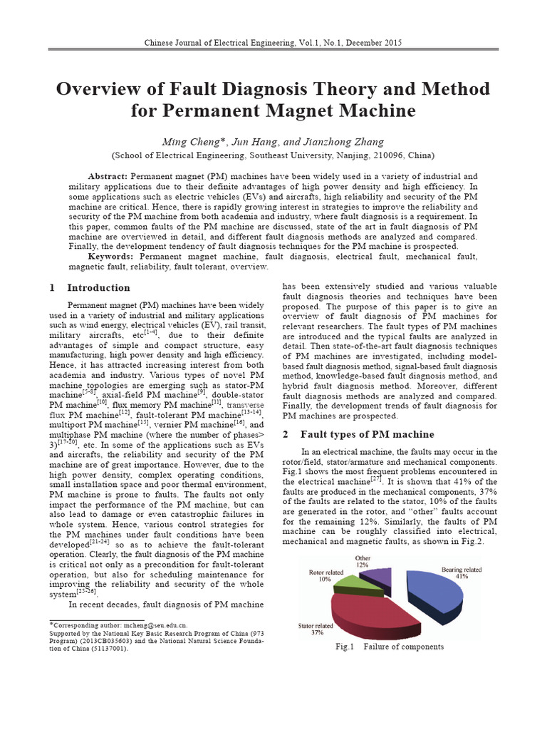 Fault Diagnosis in Permanent Magnet Machines | PDF | Electrical ...