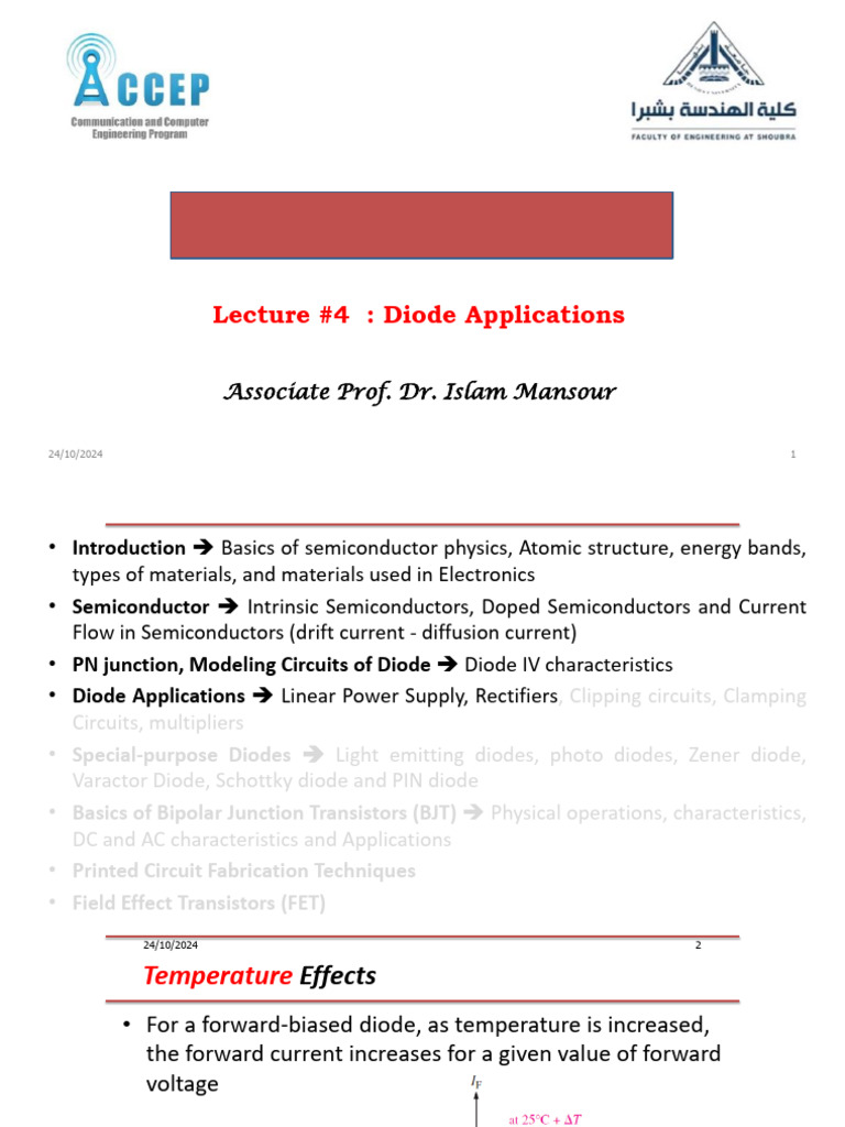 Diode Applications and Circuit Analysis | PDF | Diode | Rectifier