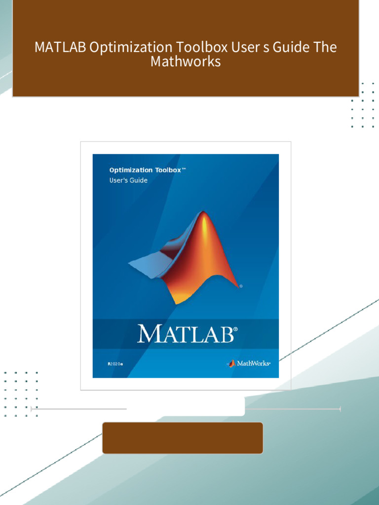 MATLAB Optimization Toolbox User s Guide The Mathworks 2024 scribd ...