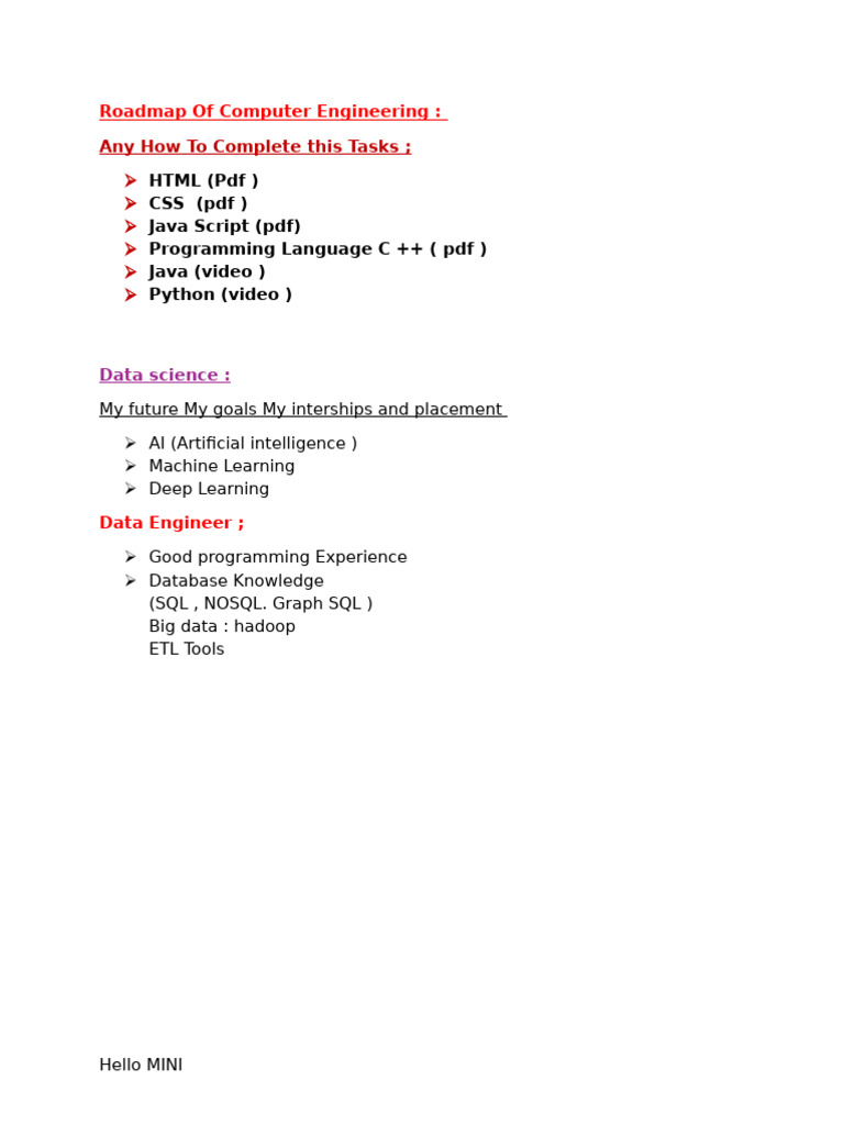 Computer Engineering Roadmap Guide | PDF