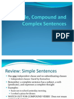 Simple, Compound and Complex Sentences