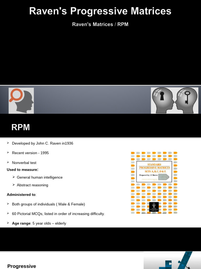 Raven's Progressive Matrices | PDF | Intelligence | Intelligence Quotient
