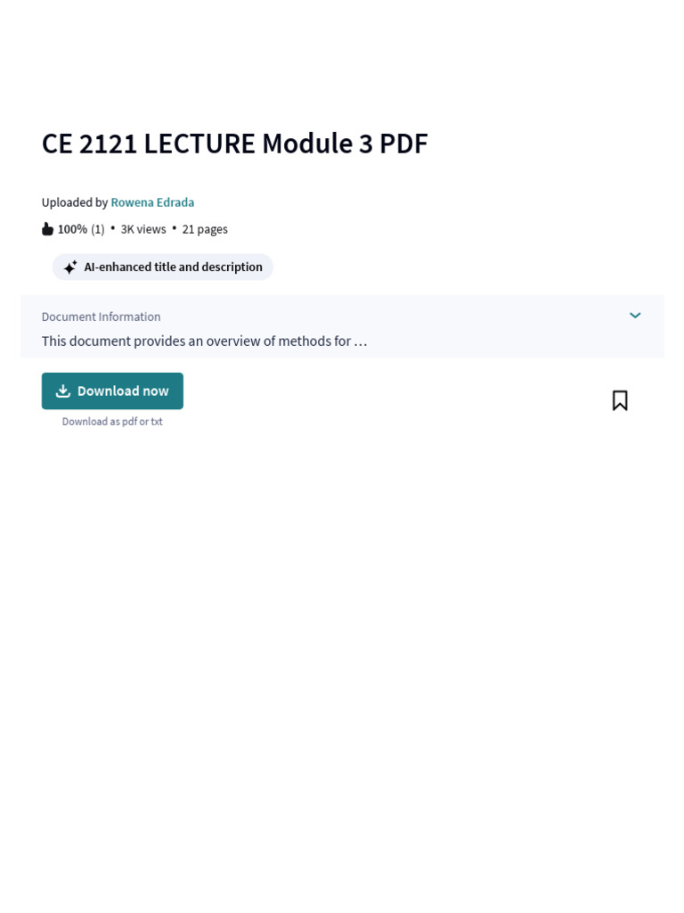 Ce 2121 Lecture Module 3 PDF - PDF - Surveying | PDF | Scribd | Computing