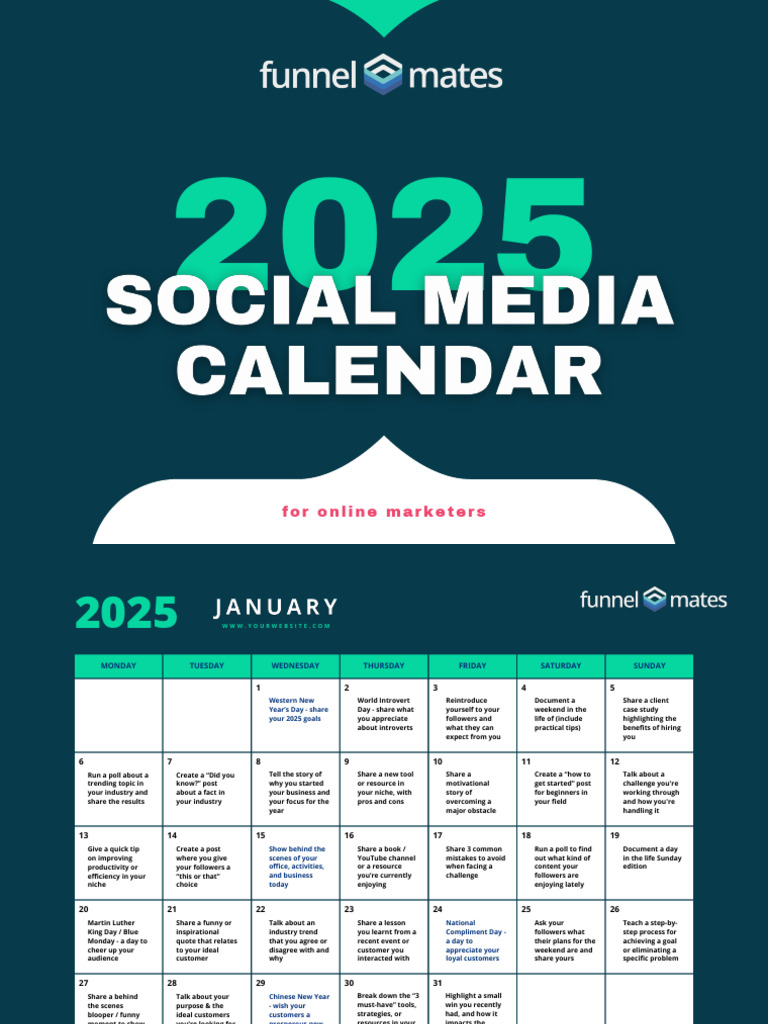 2025SocialMediaCalendarGift PDF Easter