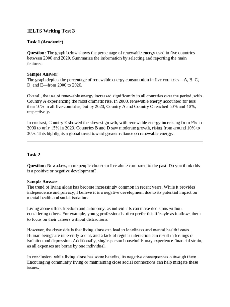 IELTS Writing Test 3 | PDF