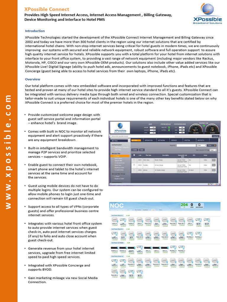 HSIA Solutions for Hotels by XPossible | PDF | Internet | Computer ...