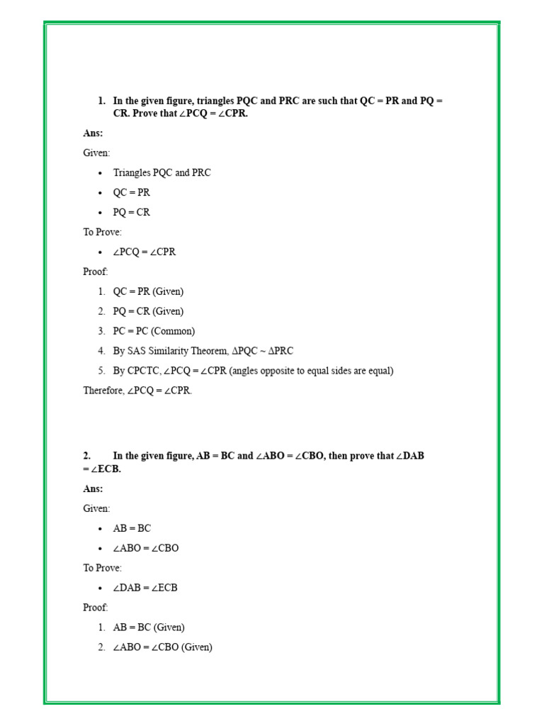 Geometry Proofs & Problems | PDF