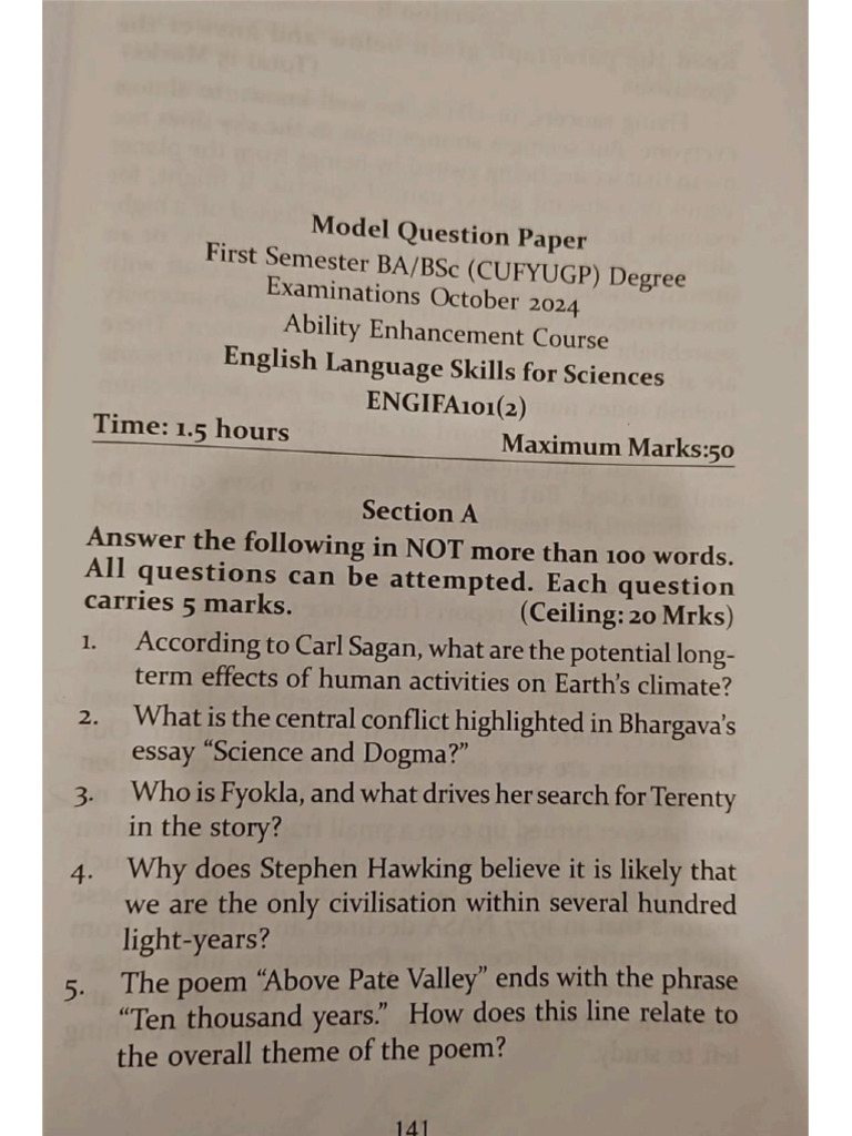 Eng Model Qpaper1 | PDF