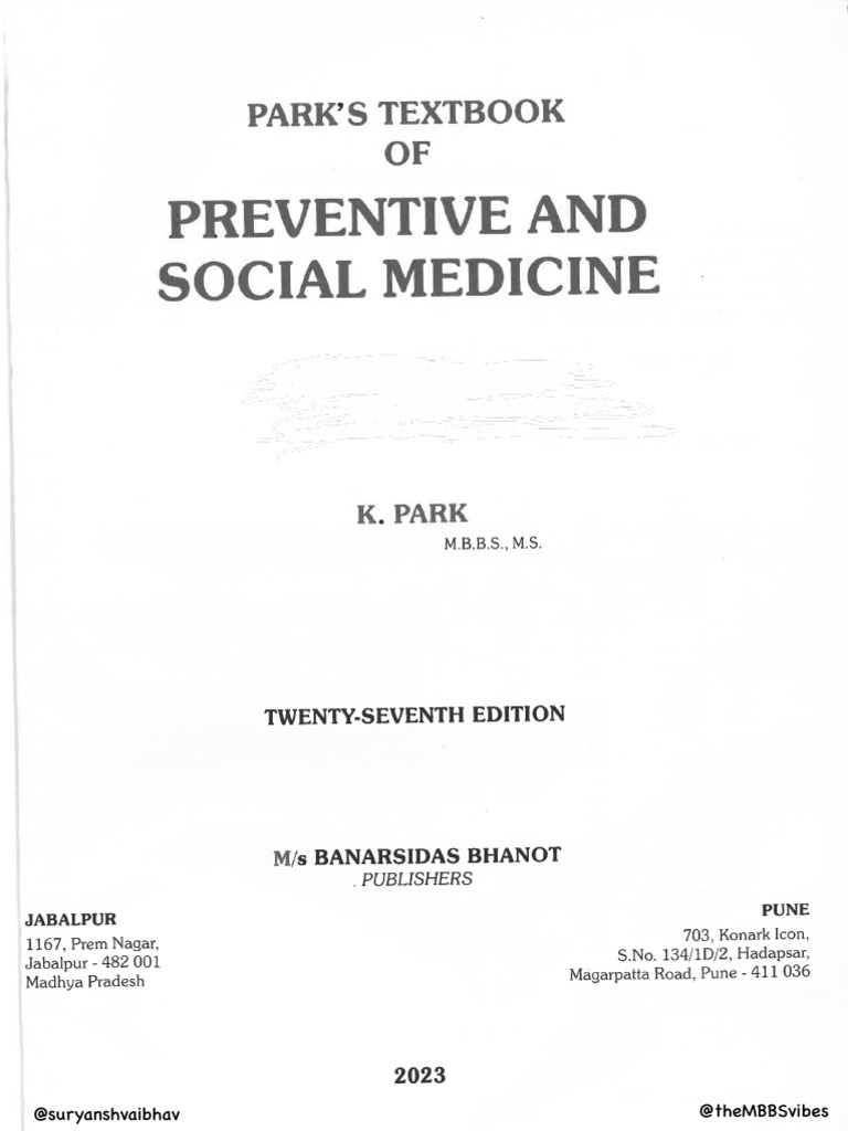 Community Medicine - Park's Textbook of Preventive and Social Medicine ...