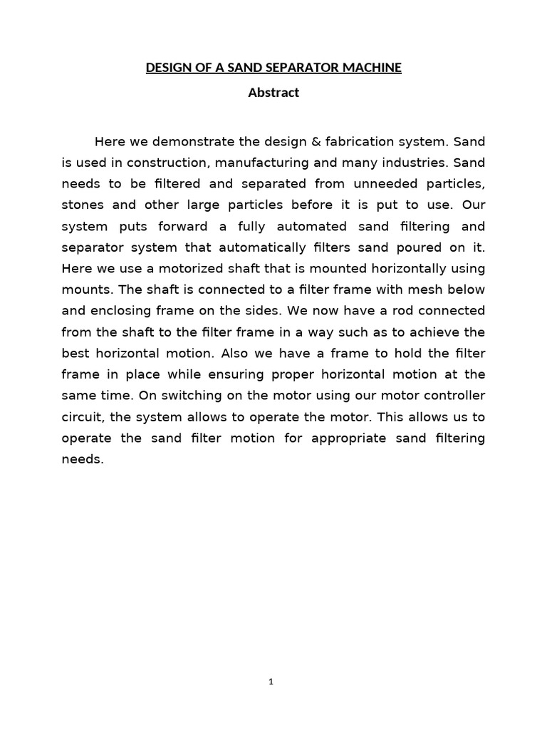 Automated Sand Separator Design | PDF | Technology & Engineering