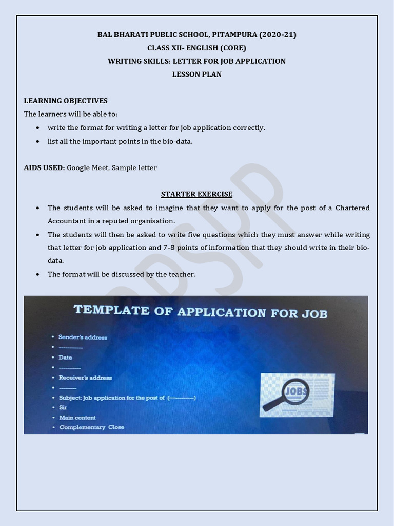 4 CL 12 Eng 18.08.20 Letter For Job Application | PDF