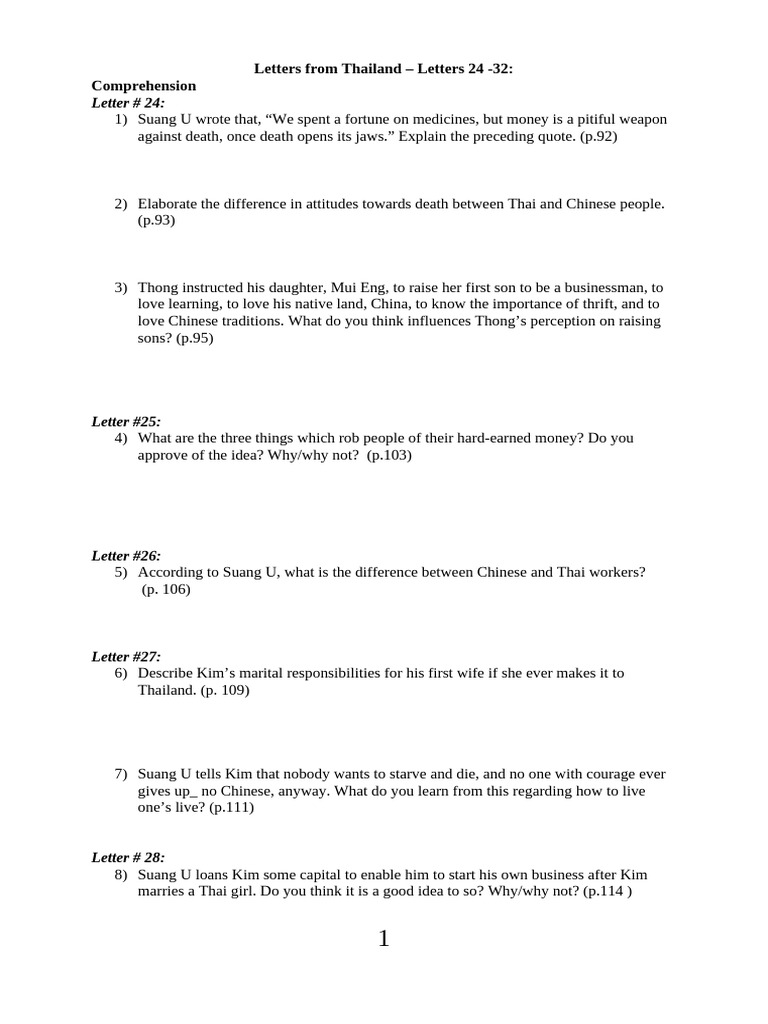 Letters From Thailand Letters 24 To 32 | PDF | Superstitions