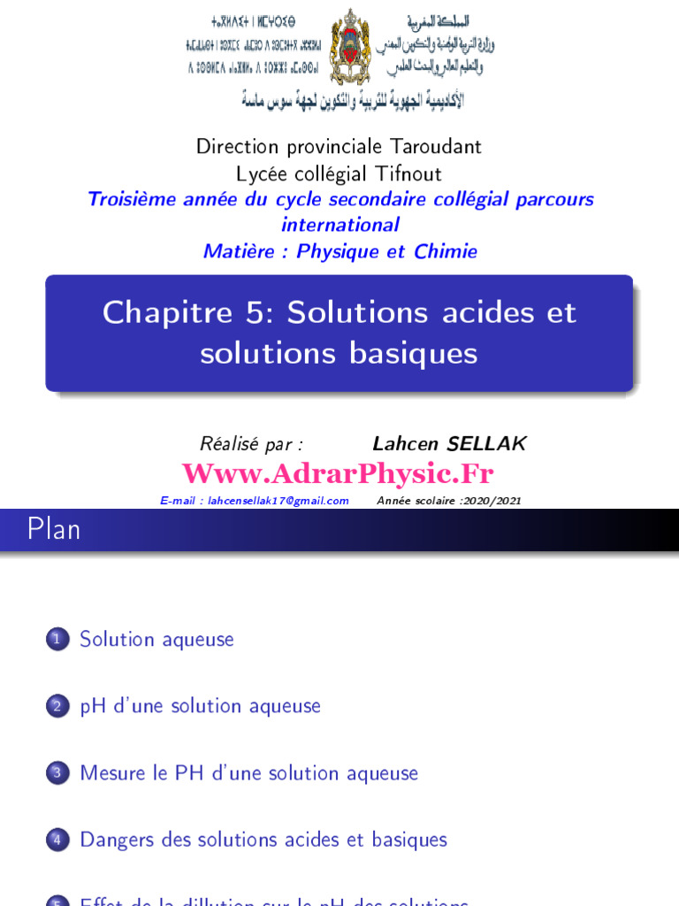 Dangers des solutions acides et basiques | PDF | Ph | Acide