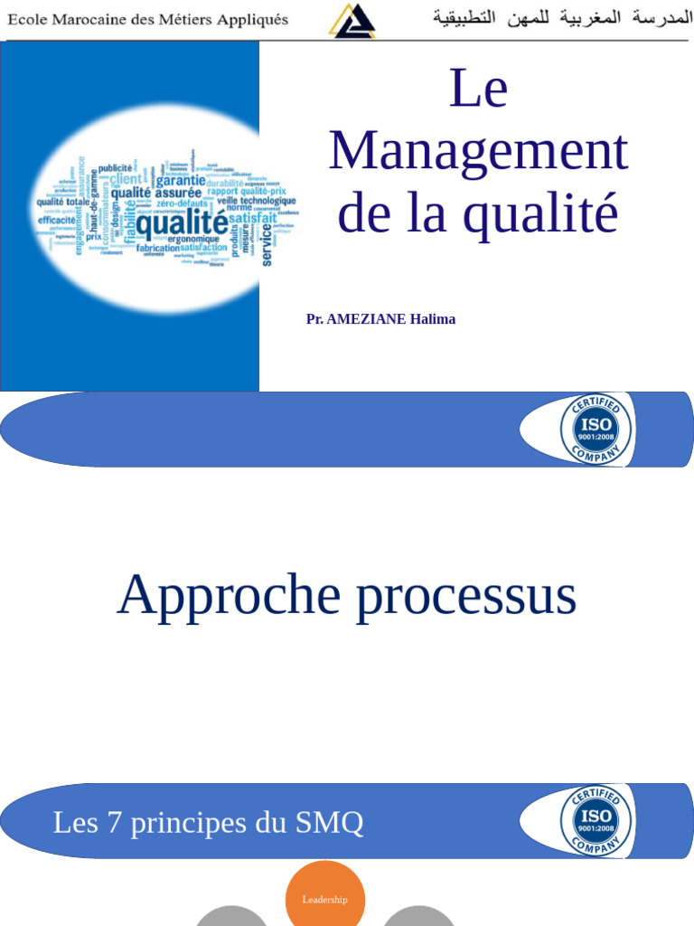 Management de la qualité : approche processus | PDF | Système de ...