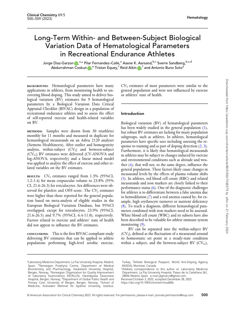 Hvad006 Long-Term Within - and Between-Subject Biological Variation ...